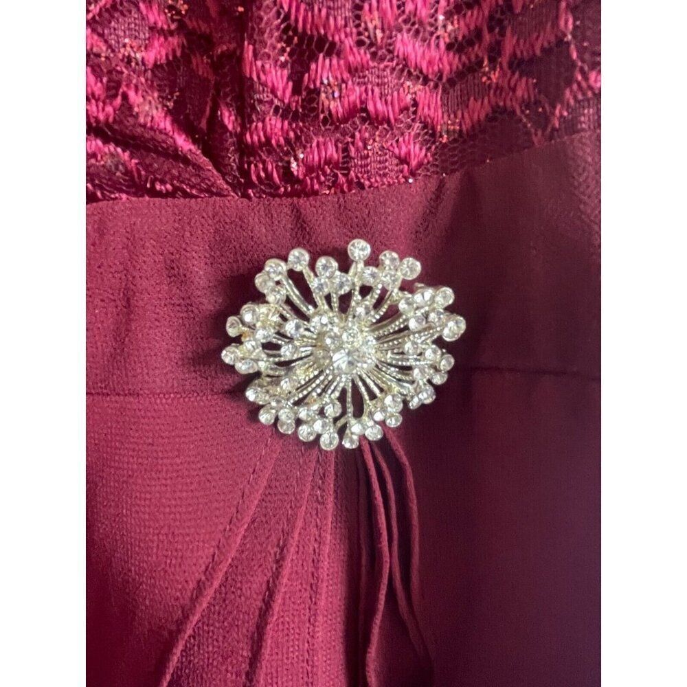 SALLY WIne / Burgundy DRESS with lace jacket SIZE M - Picture 5 of 13